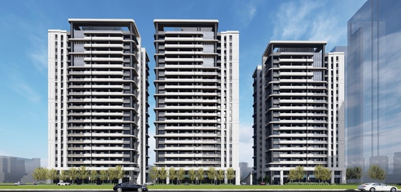 新北住都中心啟動三案公辦都更案招商,圖為新店曦案建築示意圖。(圖/新北市住都中心提供)