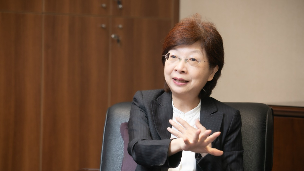 台灣金聯資產管理公司董事長宮文萍說明合併台灣金融都更,內部組織也進行調整。(資料照)